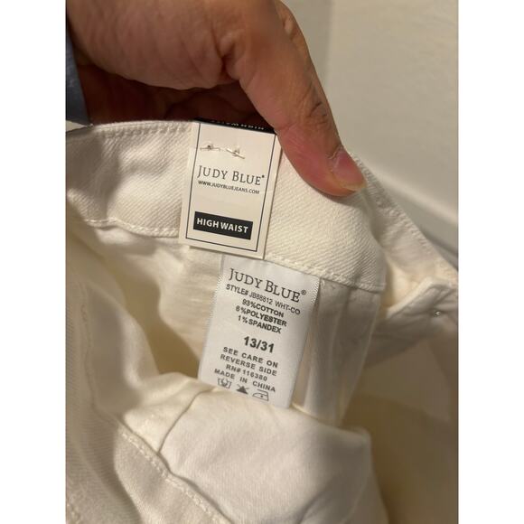 NWT Judy Blue Ivory Drawstring High Waist Jeans Sz 13/31 - Picture 13 of 13